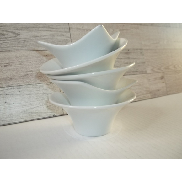 Pier 1 Import White Porcelain Tasting Sampling Condiment Party Bowls Set of 5 - Picture 3 of 9
